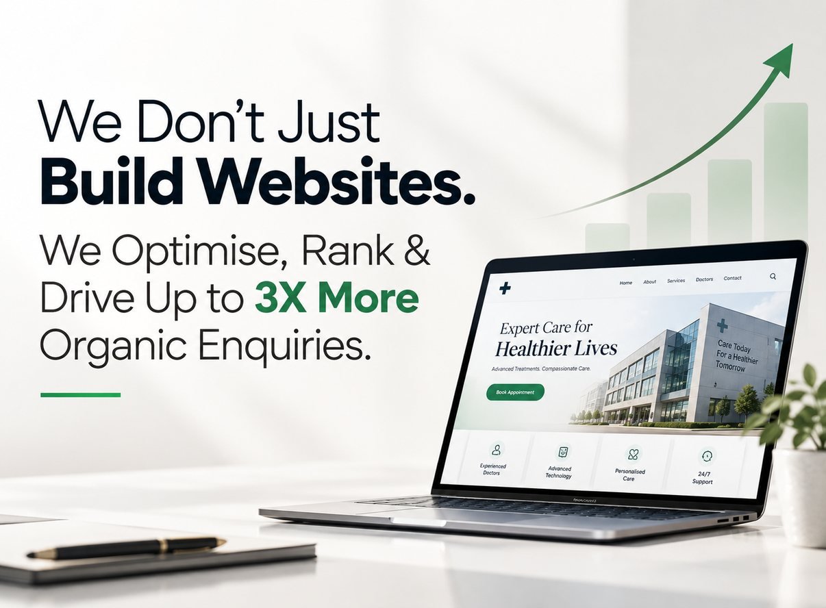 We don't just build websites. We optimise, rank & drive up to 3X more organic enquiries.