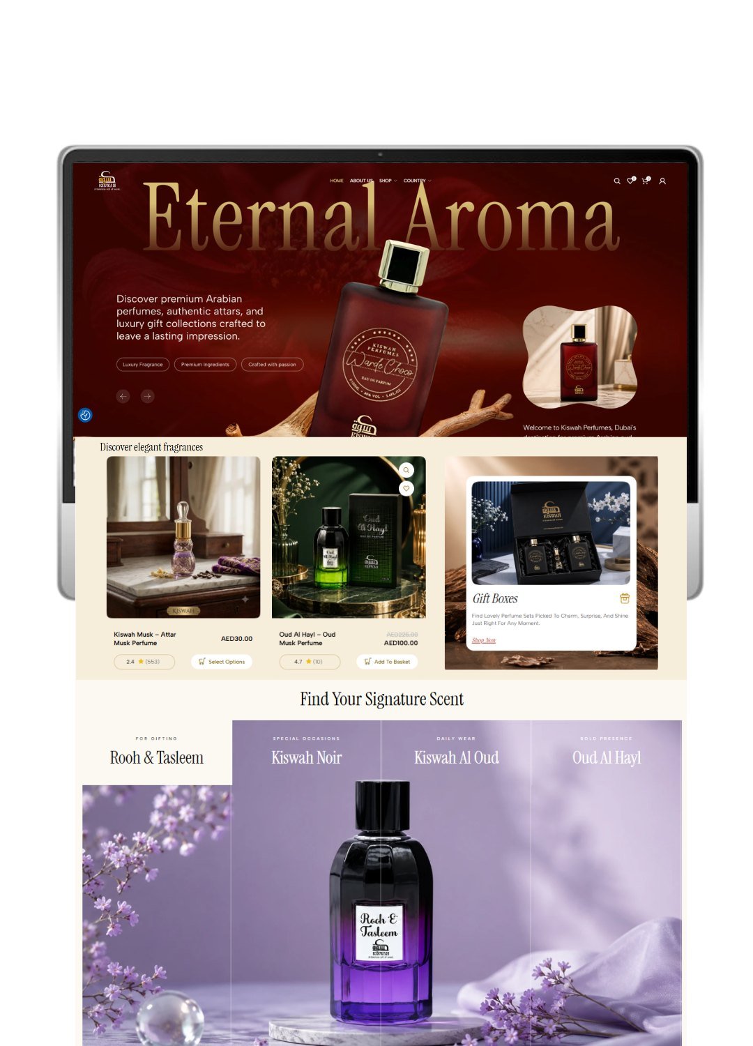 Kiswah Perfumes luxury fragrance website