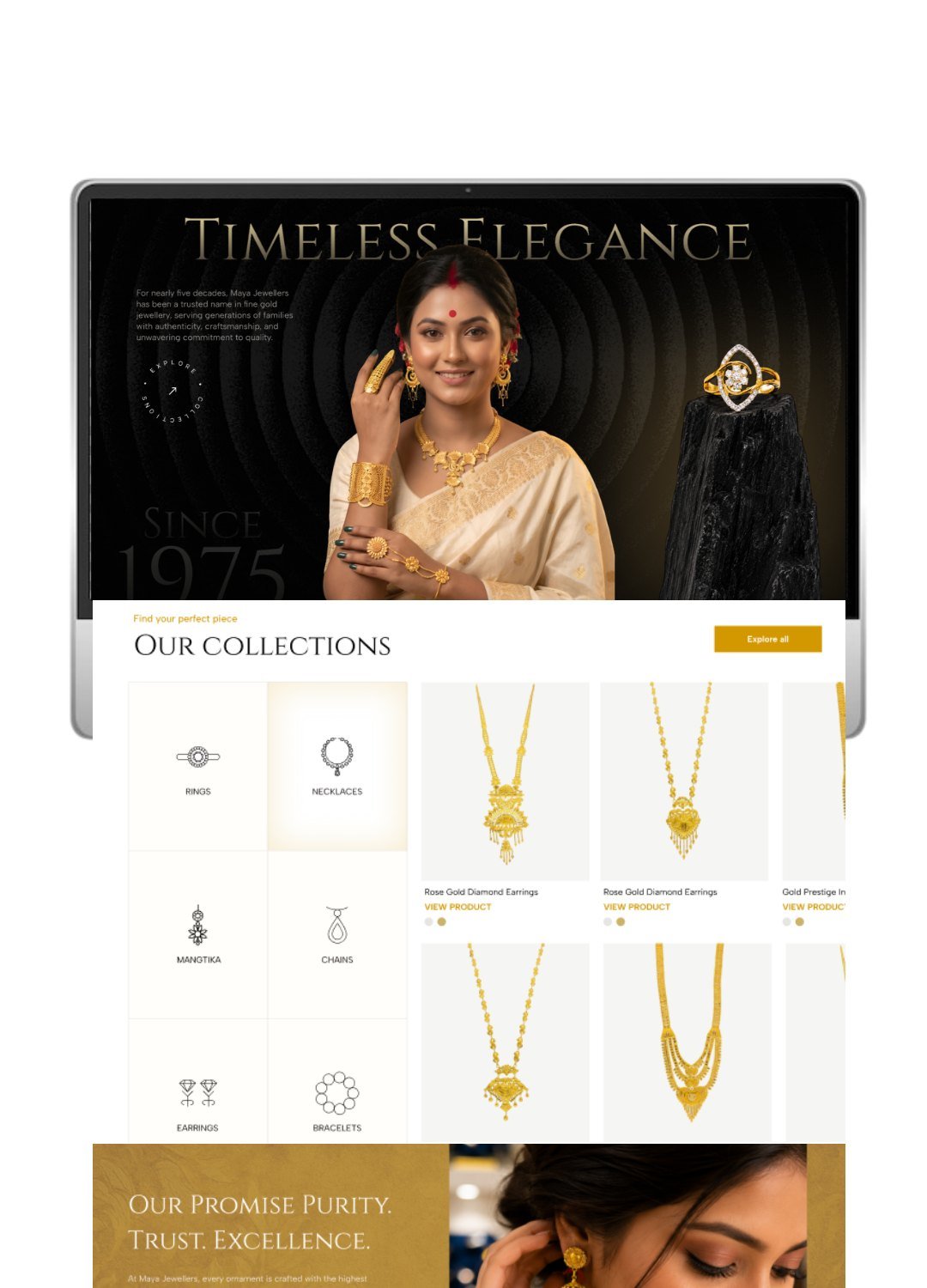 Maya Jewellers gold jewellery website