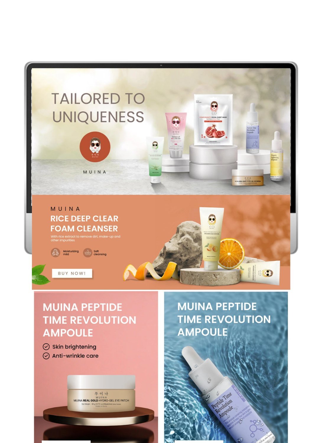 Muina Korean skincare website