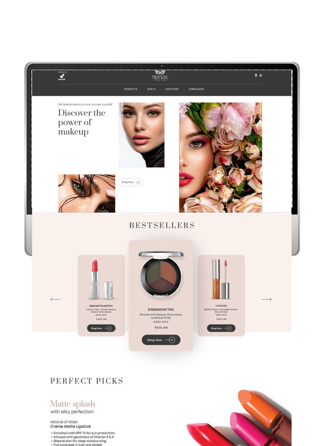 Mistral of Milan makeup website