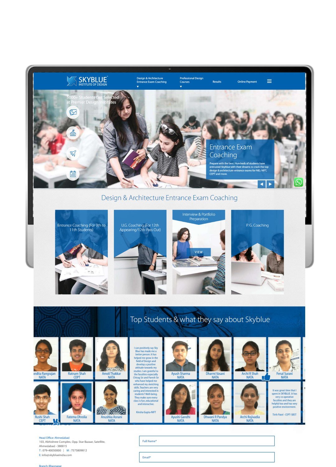 Skyblue Institute of Design coaching website